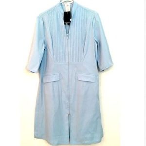 Spa Uniform Blue Tunic Top Jacket Designer Zipper